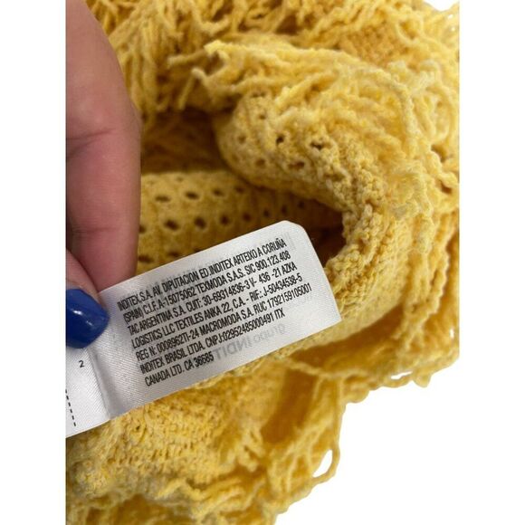 Zara Womens Sweater Top S Small Yellow Fringed Knit Sleeveless 4331/027 NWOT - Picture 7 of 13